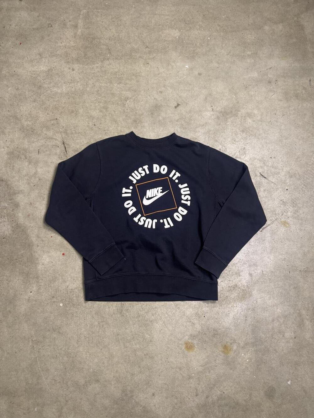 Nike Just Do It Graphic Crewneck Sweatshirt Black M